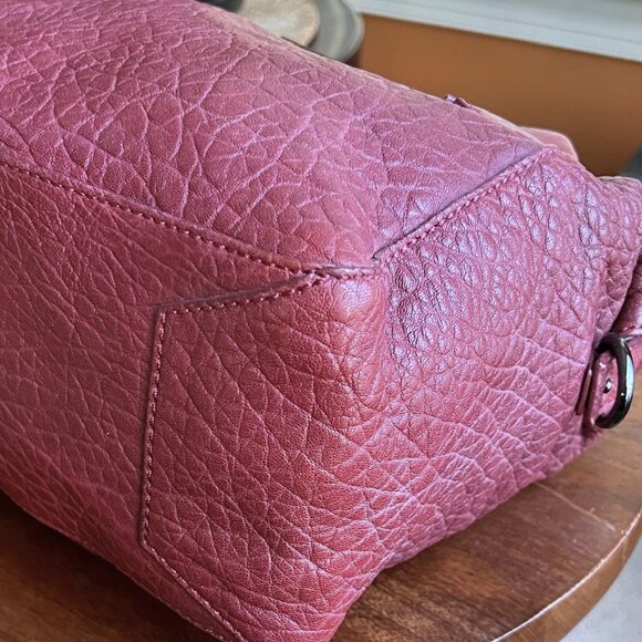 ALEXANDER MCQUEEN Leather Convertible Satchel Bag Burgundy - Picture 15 of 15